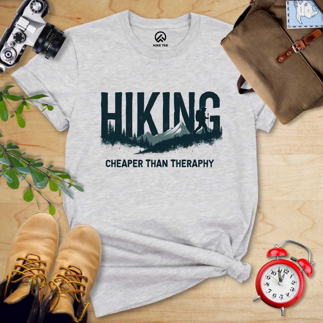 Hike Tee T-Shirt Athletic Heather / S Hiking - Cheaper then Therapy Shirt