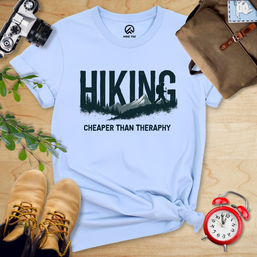 Hike Tee T-Shirt Baby Blue / S Hiking - Cheaper then Therapy Shirt