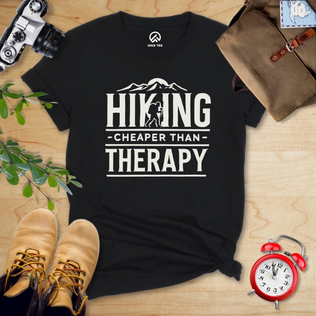Hike Tee T-Shirt Black / S Hiking Cheaper Then Therapy Shirt
