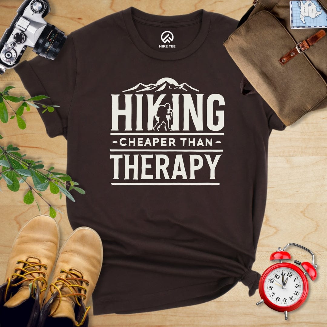 Hike Tee T-Shirt Brown / S Hiking Cheaper Then Therapy Shirt