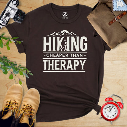 Hike Tee T-Shirt Brown / S Hiking Cheaper Then Therapy Shirt