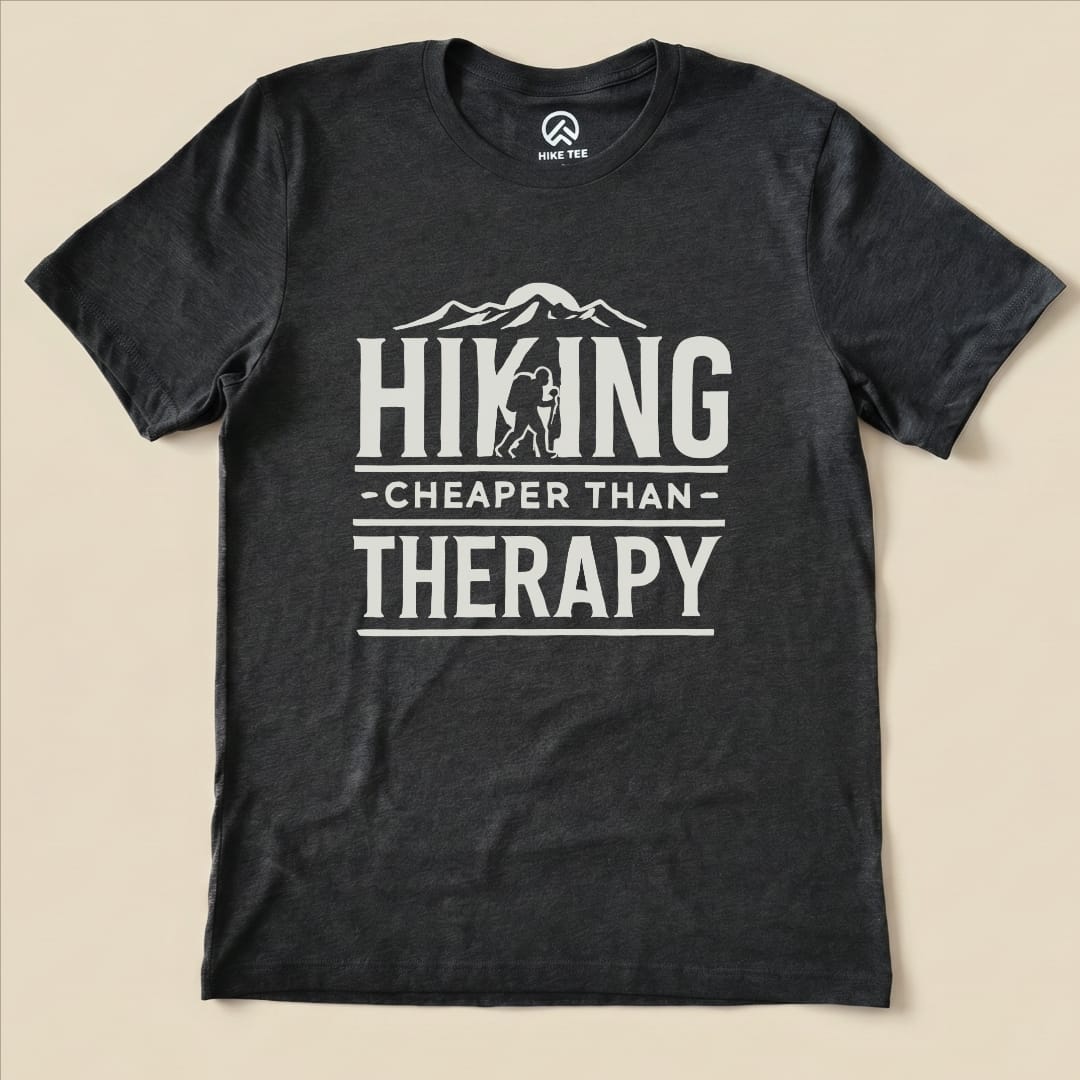 Hike Tee T-Shirt Dark Grey Heather / S Hiking Cheaper Then Therapy Shirt
