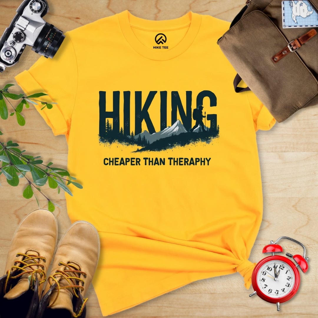 Hike Tee T-Shirt Gold / S Hiking - Cheaper then Therapy Shirt