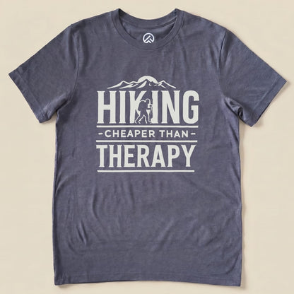 Hike Tee T-Shirt Heather Navy / S Hiking Cheaper Then Therapy Shirt