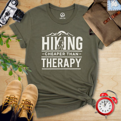 Hike Tee T-Shirt Military Green / S Hiking Cheaper Then Therapy Shirt