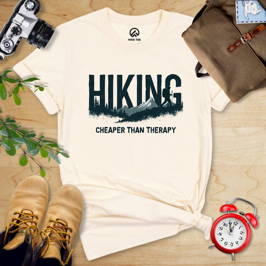 Hike Tee T-Shirt Natural / S Hiking - Cheaper then Therapy Shirt