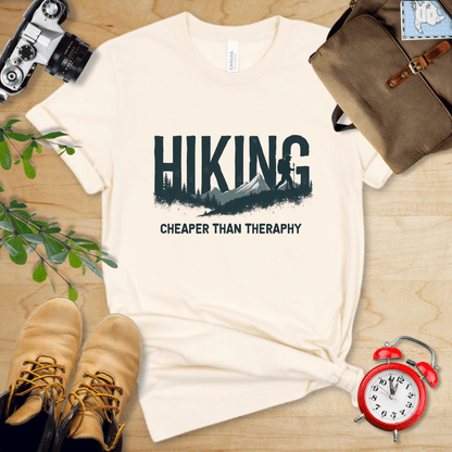 Printify T-Shirt Natural / S Hiking - Cheaper then Therapy Shirt