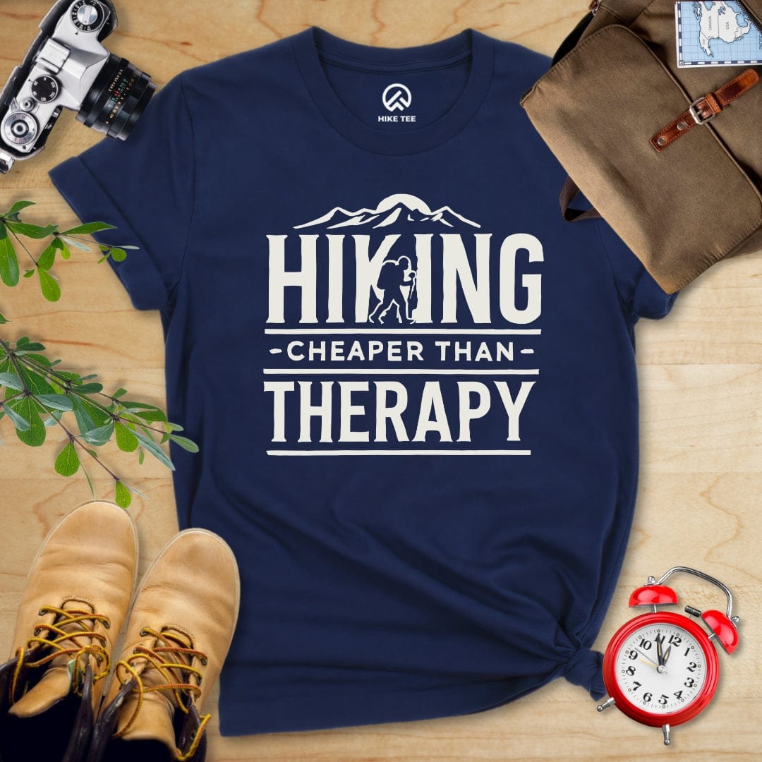 Hike Tee T-Shirt Navy / S Hiking Cheaper Then Therapy Shirt