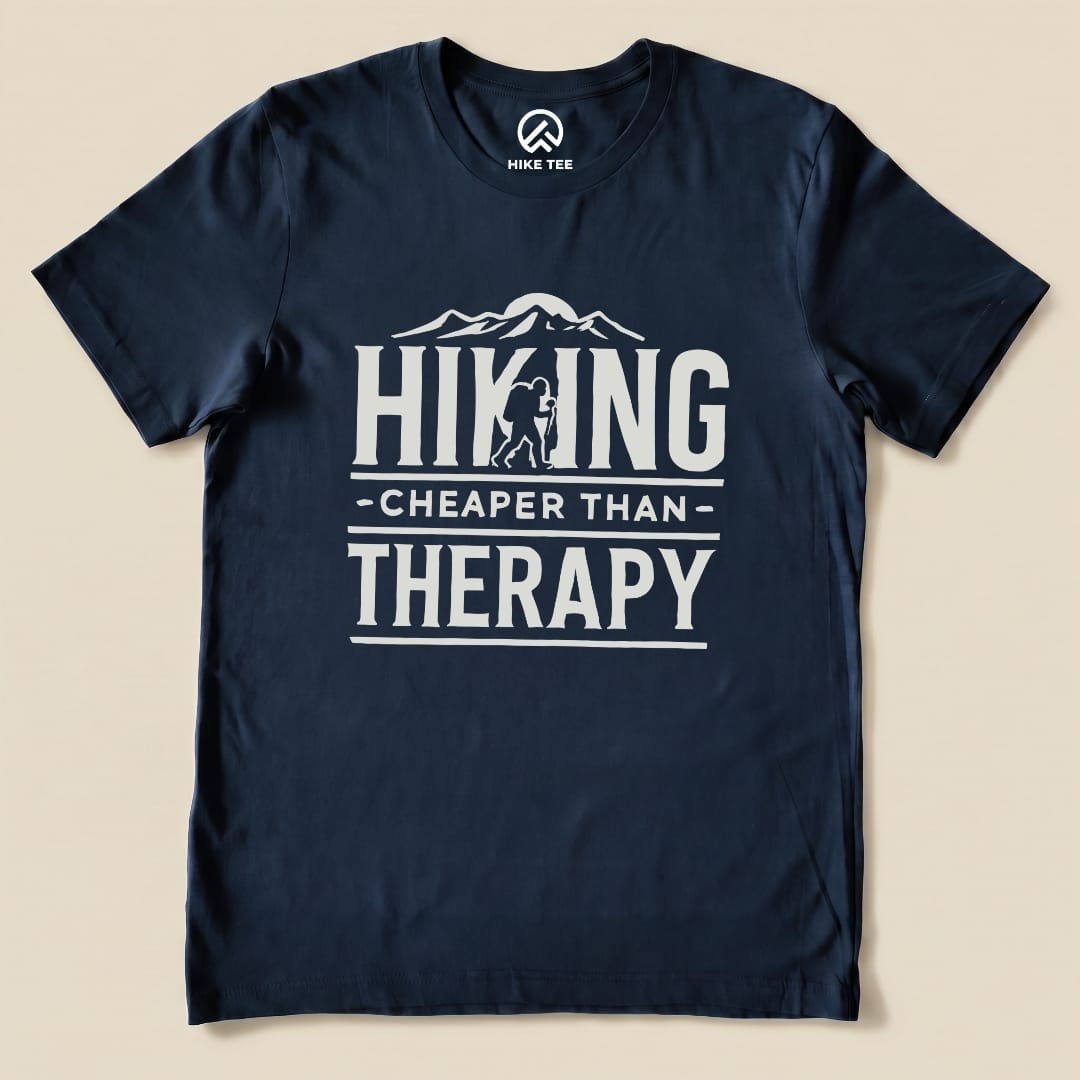 Hike Tee T-Shirt Navy / S Hiking Cheaper Then Therapy Shirt