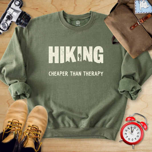 Hike Tee Sweatshirt Military Green / S Hiking Cheaper Therapy Sweatshirt