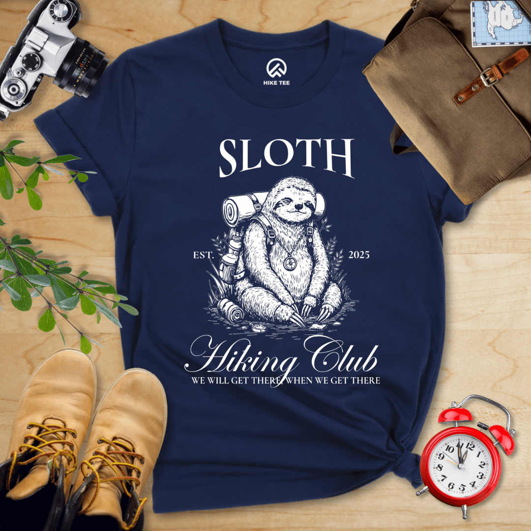 Hike Tee T-Shirt Navy / S Hiking Club Sloth Shirt