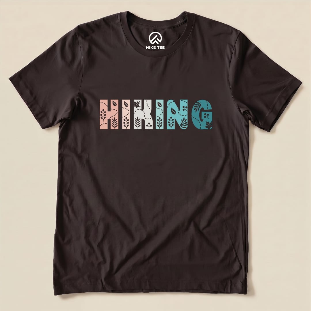 Hiking Floral Shirt Hike Tee T-Shirt Brown / S
