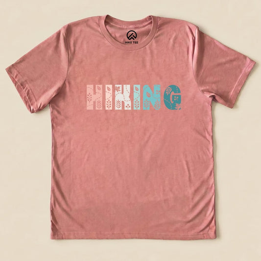 Hiking Floral Shirt Hike Tee T-Shirt Heather Mauve / S