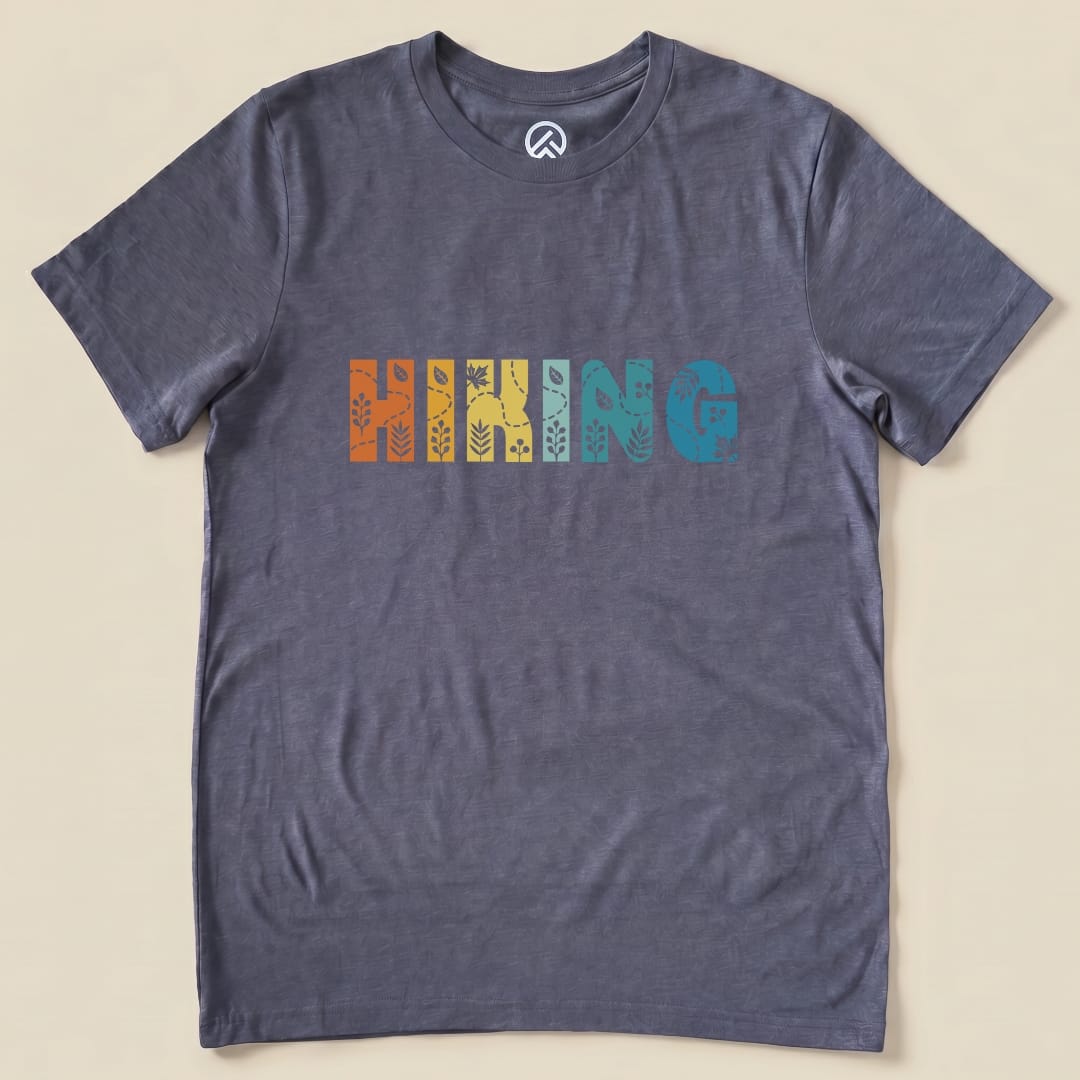 Hiking Floral Shirt Hike Tee T-Shirt Heather Navy / S