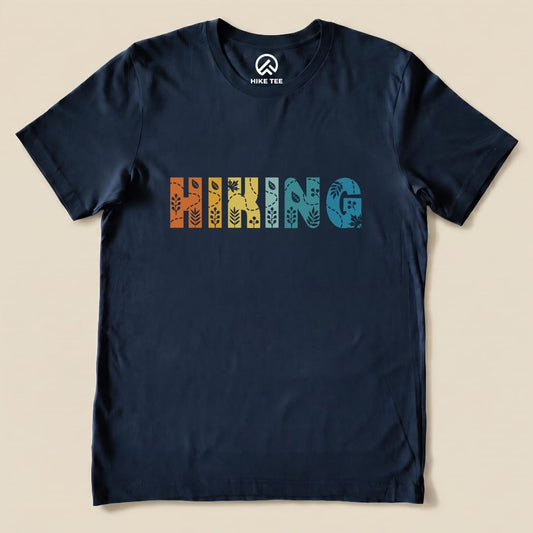 Hiking Floral Shirt Hike Tee T-Shirt Navy / S