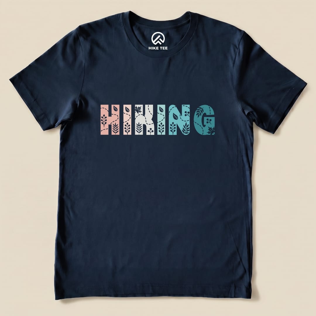 Hiking Floral Shirt Hike Tee T-Shirt Navy / S