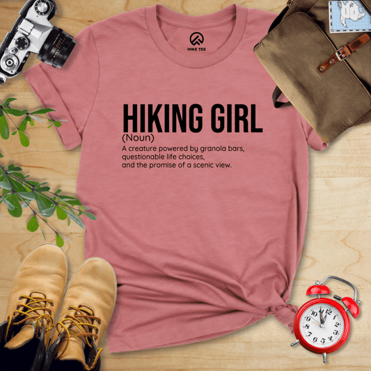 Hike Tee T-Shirt Heather Mauve / S Hiking Girl Definition Shirt