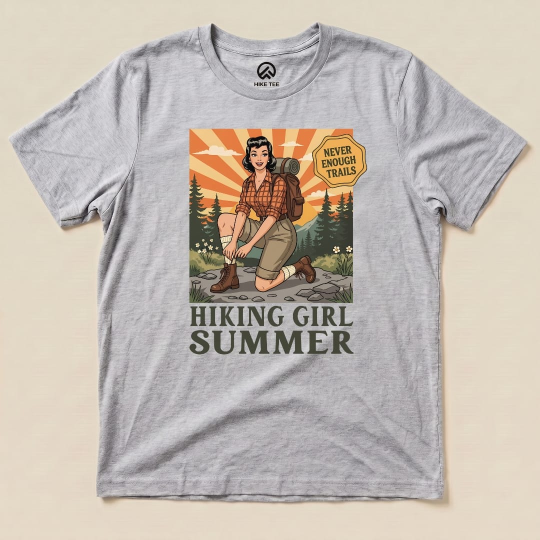 Hike Tee T-Shirt Athletic Heather / S Hiking Girl Summer Shirt