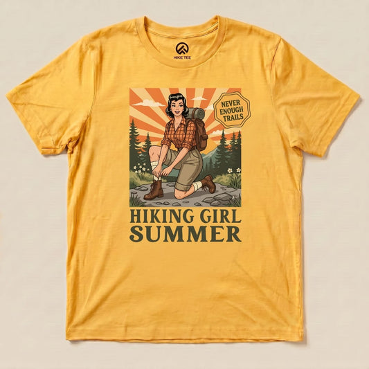 Hike Tee T-Shirt Gold / S Hiking Girl Summer Shirt