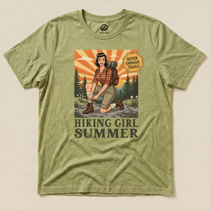 Hike Tee T-Shirt Heather Green / S Hiking Girl Summer Shirt