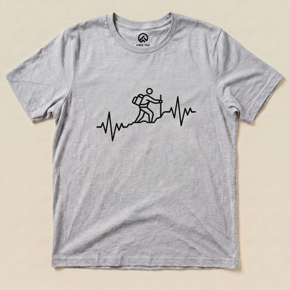 Hiking Heart Rate Shirt Hike Tee T-Shirt Athletic Heather / S