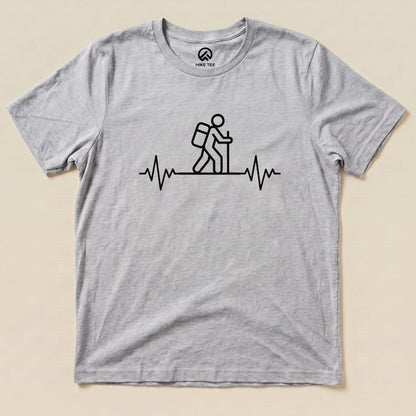 Hiking Heart Rate Shirt Hike Tee T-Shirt Athletic Heather / S