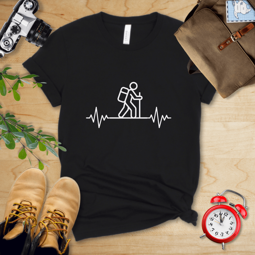 Printify T-Shirt Black / S Hiking Heart Rate Shirt