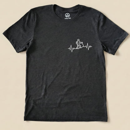 Hiking Heart Rate Shirt Hike Tee T-Shirt Dark Grey Heather / S