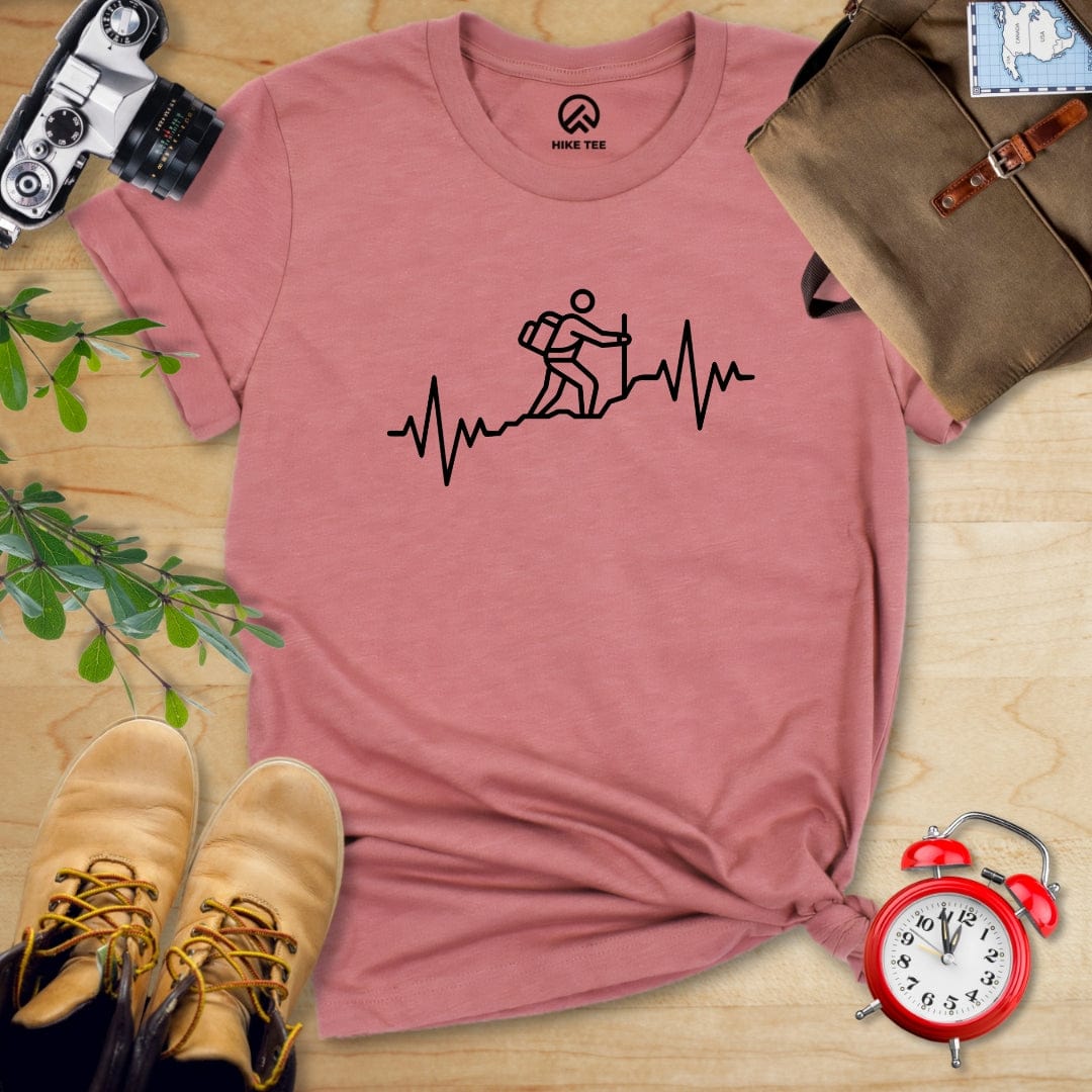 Hike Tee T-Shirt Heather Mauve / S Hiking Heart Rate Shirt
