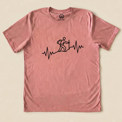 Hiking Heart Rate Shirt Hike Tee T-Shirt Heather Mauve / S