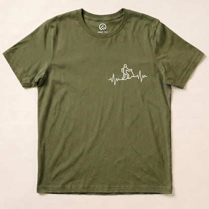 Hiking Heart Rate Shirt Hike Tee T-Shirt Military Green / S