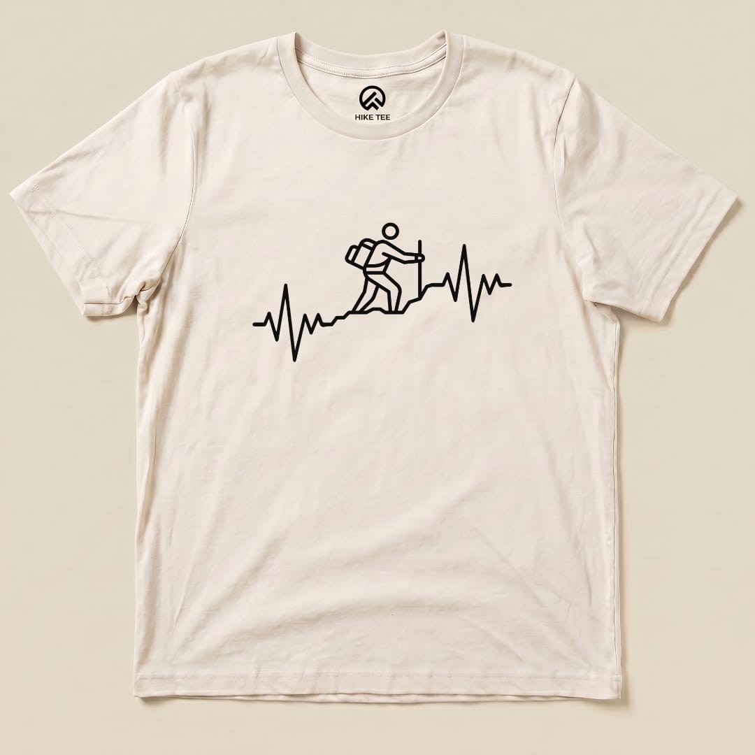 Hiking Heart Rate Shirt Hike Tee T-Shirt Natural / S