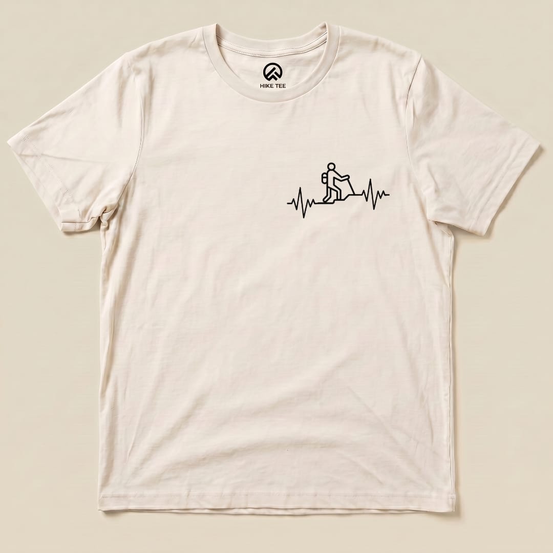 Hiking Heart Rate Shirt Hike Tee T-Shirt Natural / S