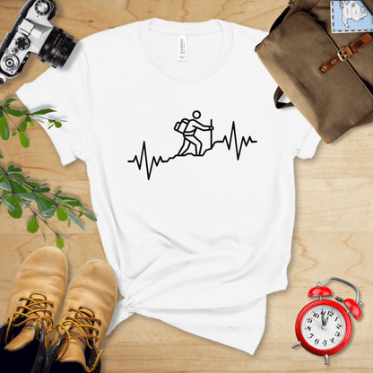 Printify T-Shirt White / S Hiking Heart Rate Shirt