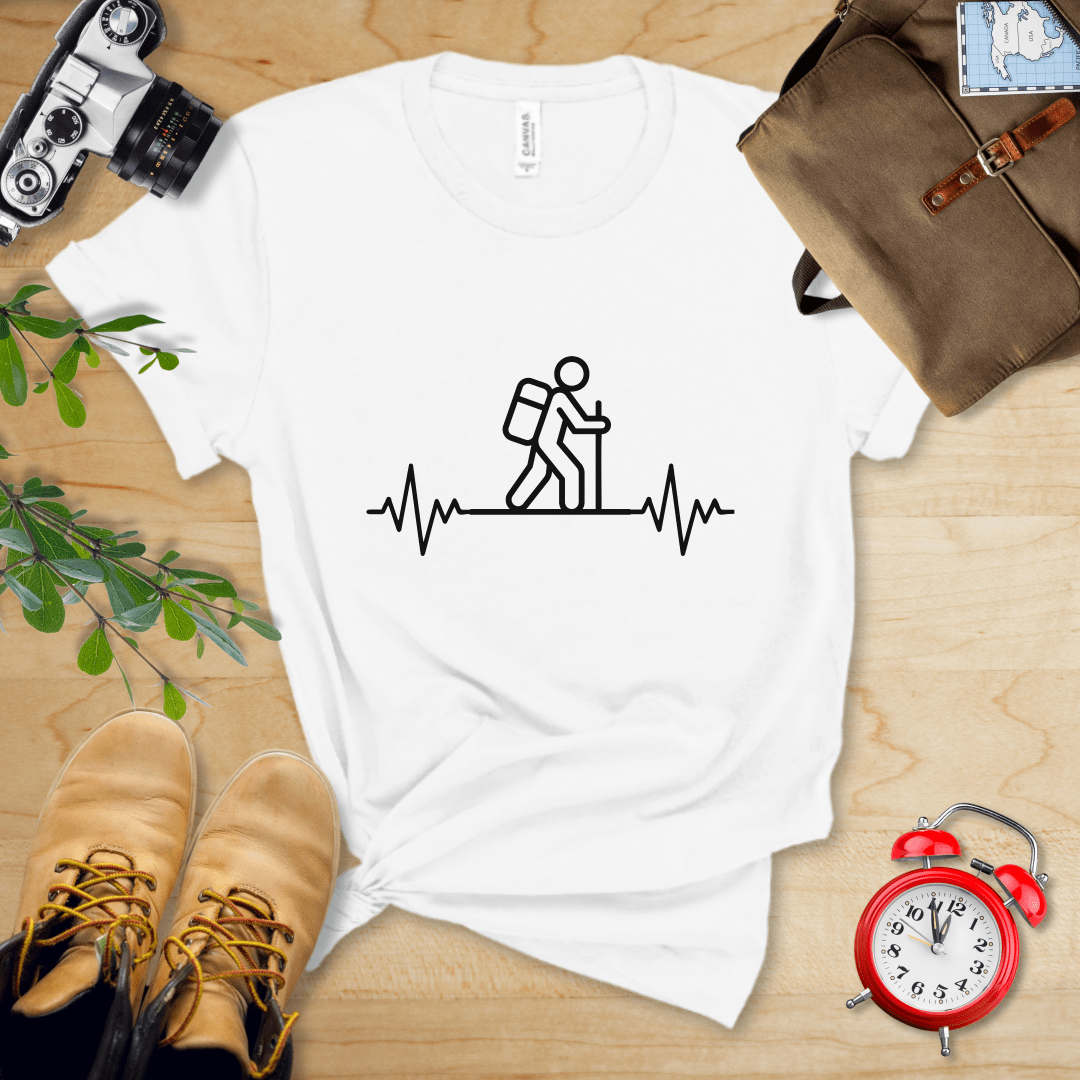 Printify T-Shirt White / S Hiking Heart Rate Shirt