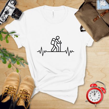 Printify T-Shirt White / S Hiking Heart Rate Shirt