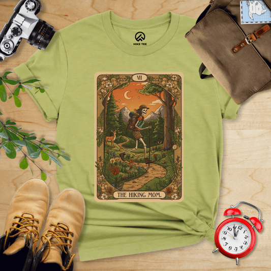 Hike Tee T-Shirt Heather Green / S Hiking Mom Card Shirt