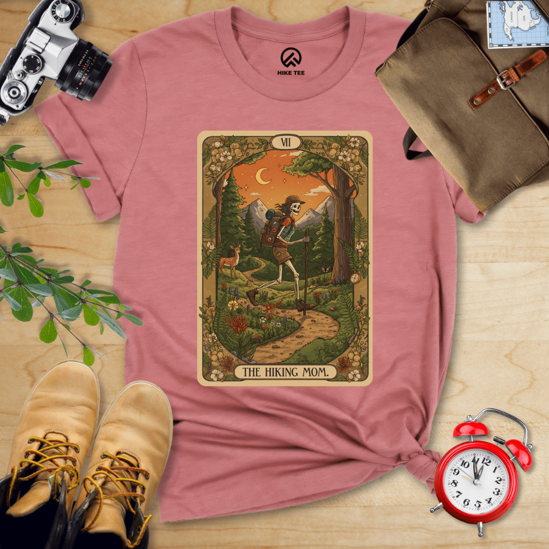 Hike Tee T-Shirt Heather Mauve / S Hiking Mom Card Shirt