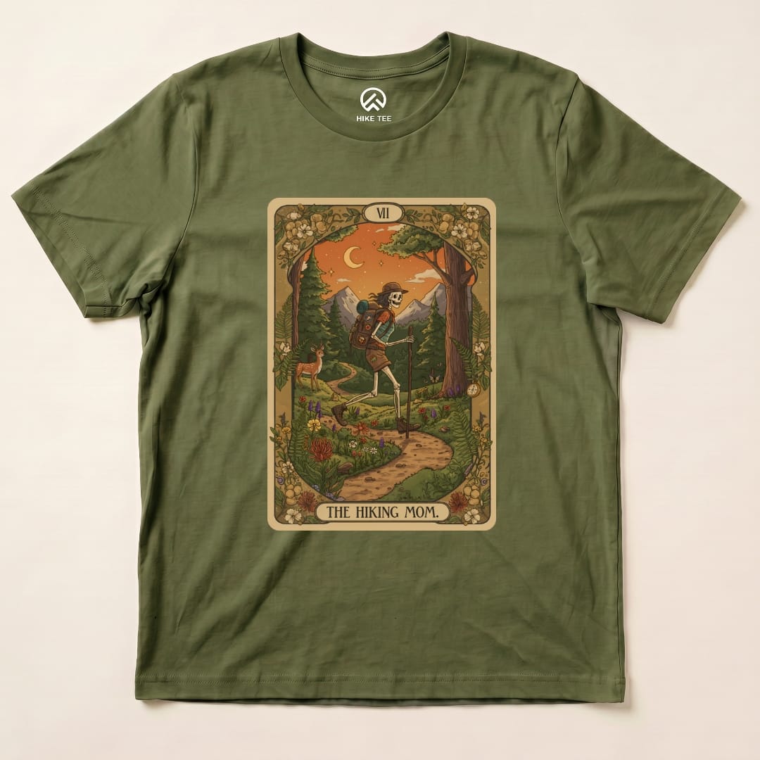 Hike Tee T-Shirt Military Green / S Hiking Mom Card Shirt