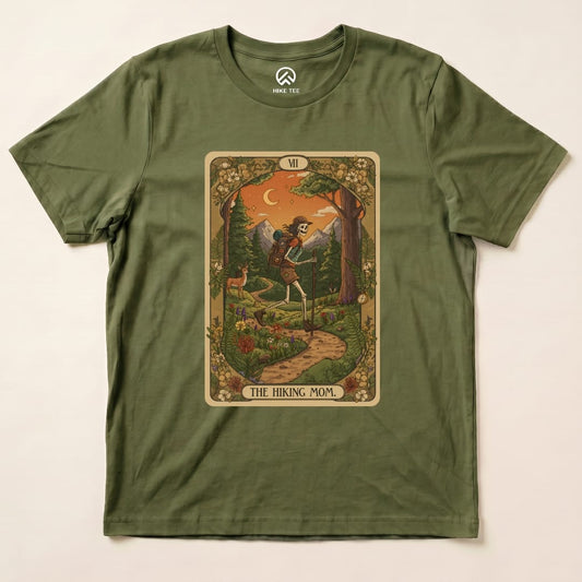 Hike Tee T-Shirt Military Green / S Hiking Mom Card Shirt