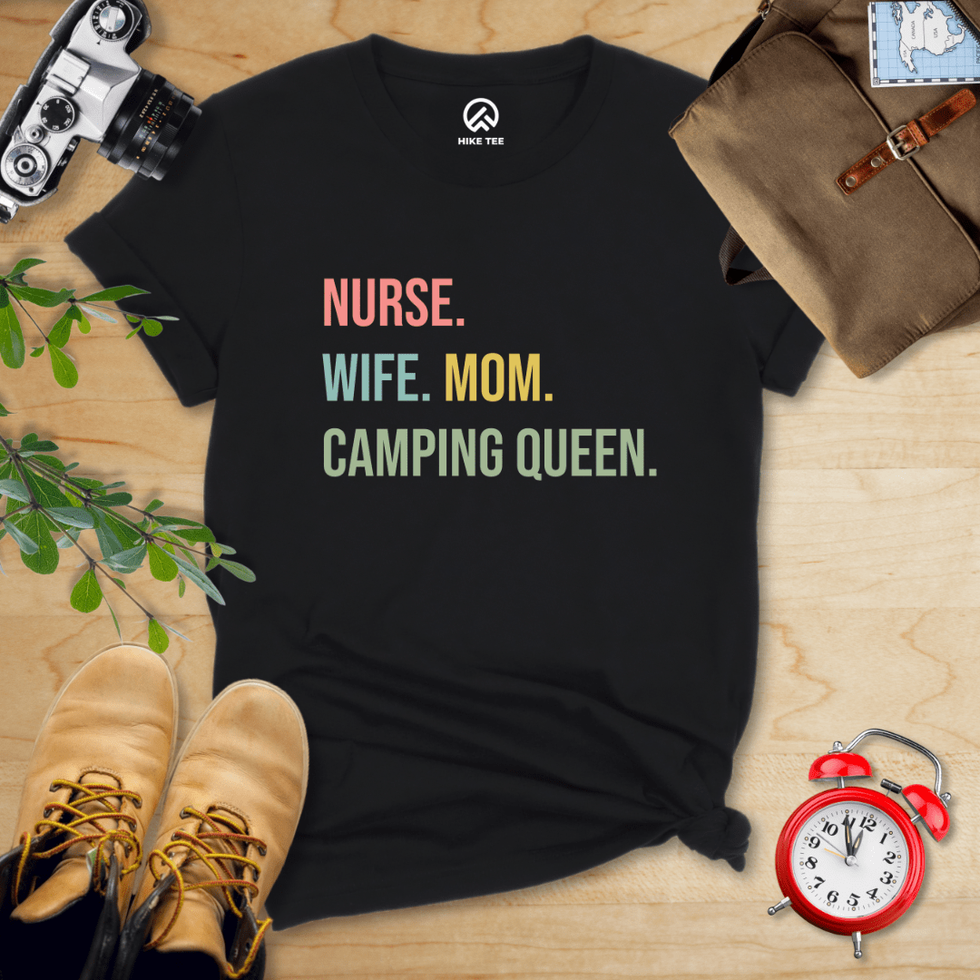Printify T-Shirt Black / S Hiking Nurse Shirt