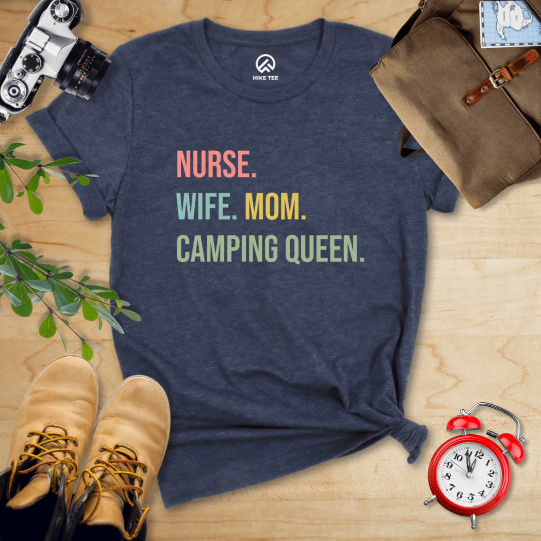 Printify T-Shirt Heather Navy / S Hiking Nurse Shirt
