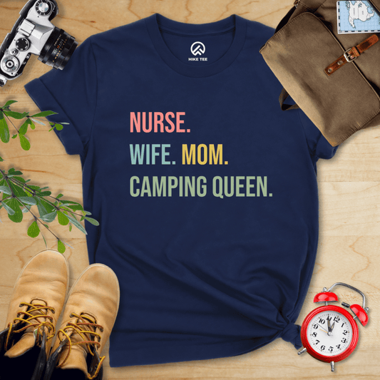 Printify T-Shirt Navy / S Hiking Nurse Shirt