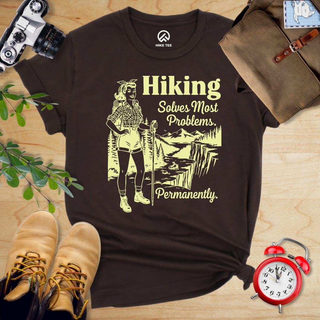 Hike Tee T-Shirt Brown / S Hiking Retro Shirt