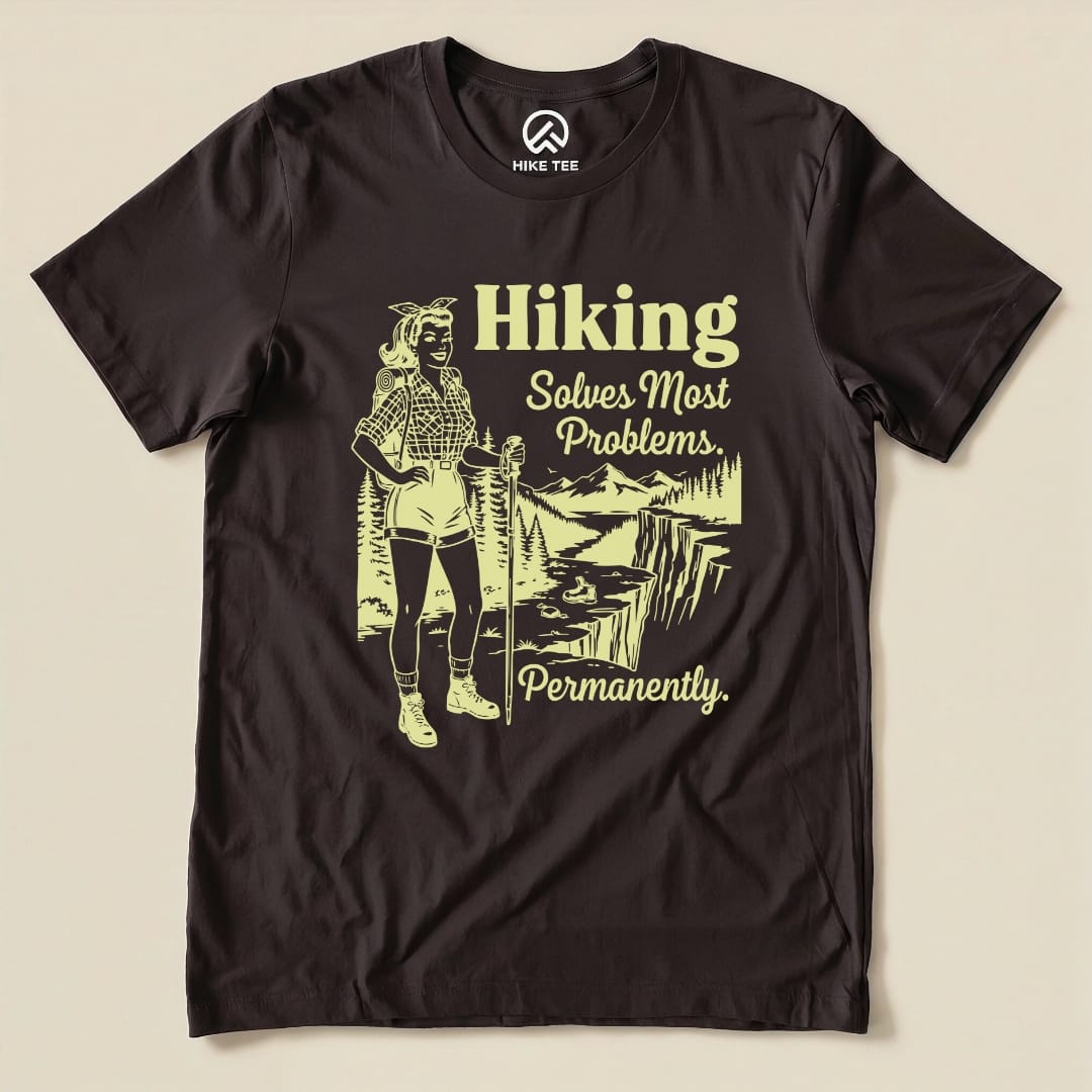 Hike Tee T-Shirt Brown / S Hiking Retro Shirt
