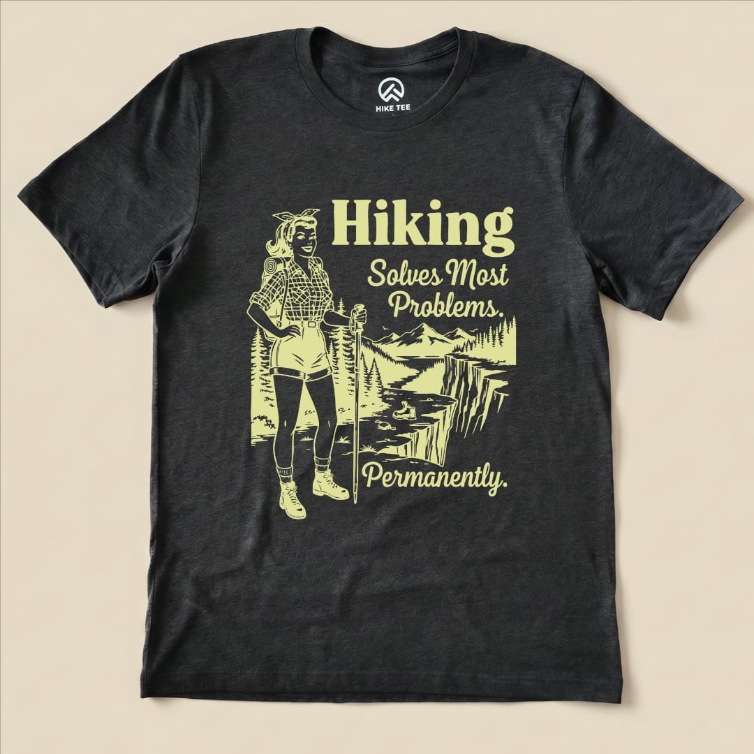 Hike Tee T-Shirt Dark Grey Heather / S Hiking Retro Shirt