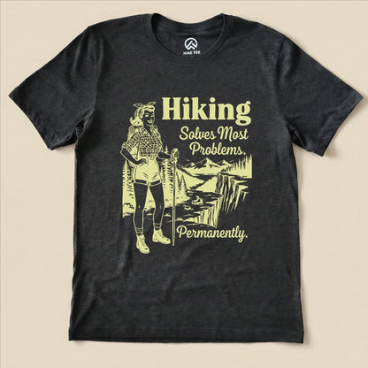 Hike Tee T-Shirt Dark Grey Heather / S Hiking Retro Shirt