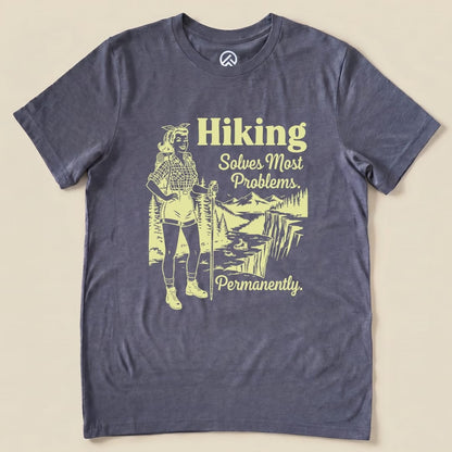Hike Tee T-Shirt Heather Navy / S Hiking Retro Shirt