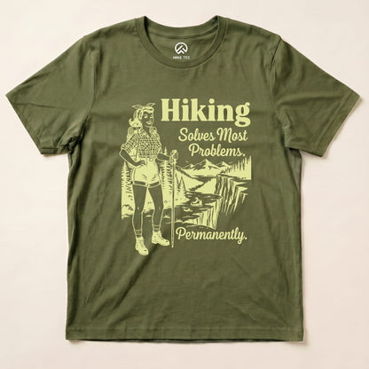 Hike Tee T-Shirt Military Green / S Hiking Retro Shirt