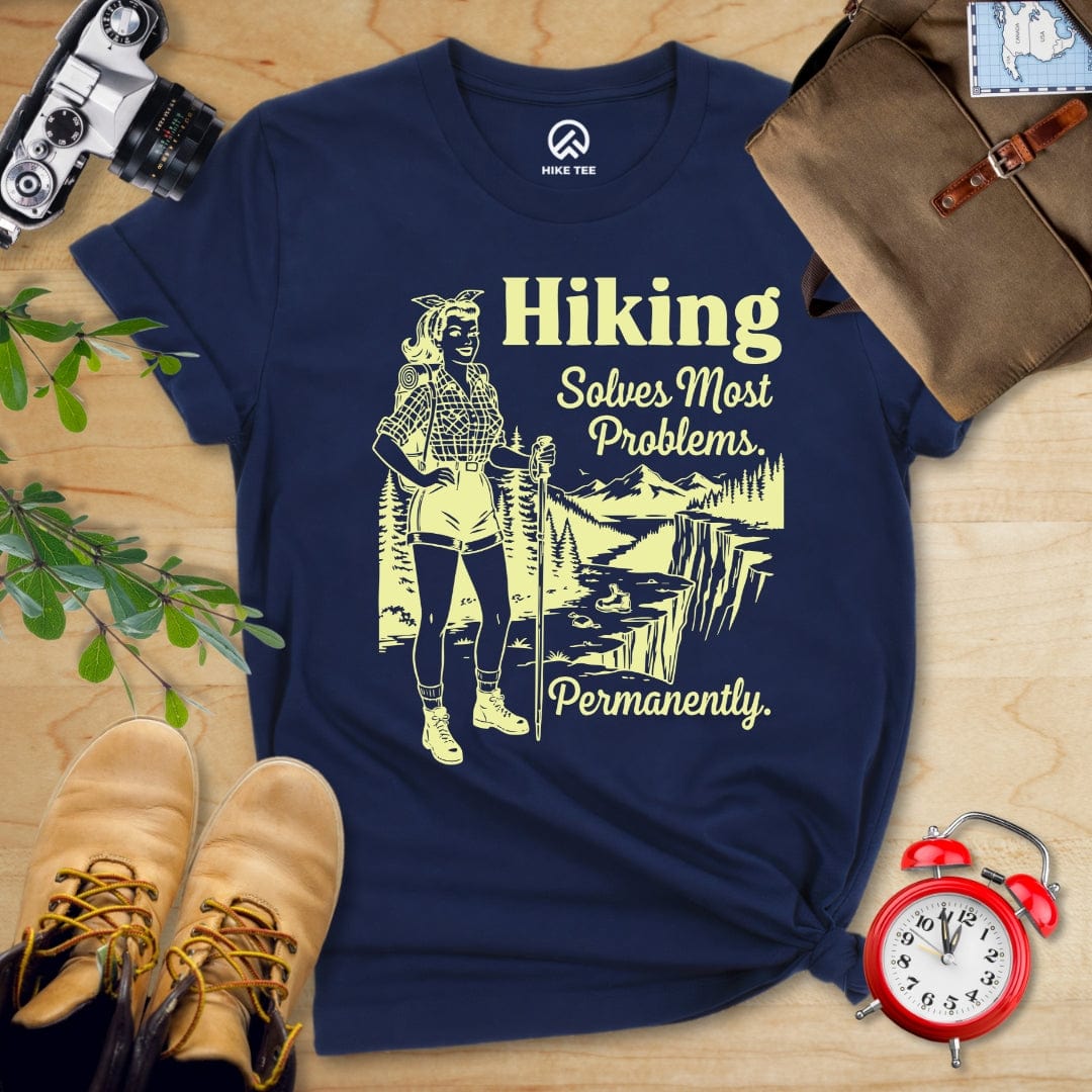 Hike Tee T-Shirt Navy / S Hiking Retro Shirt